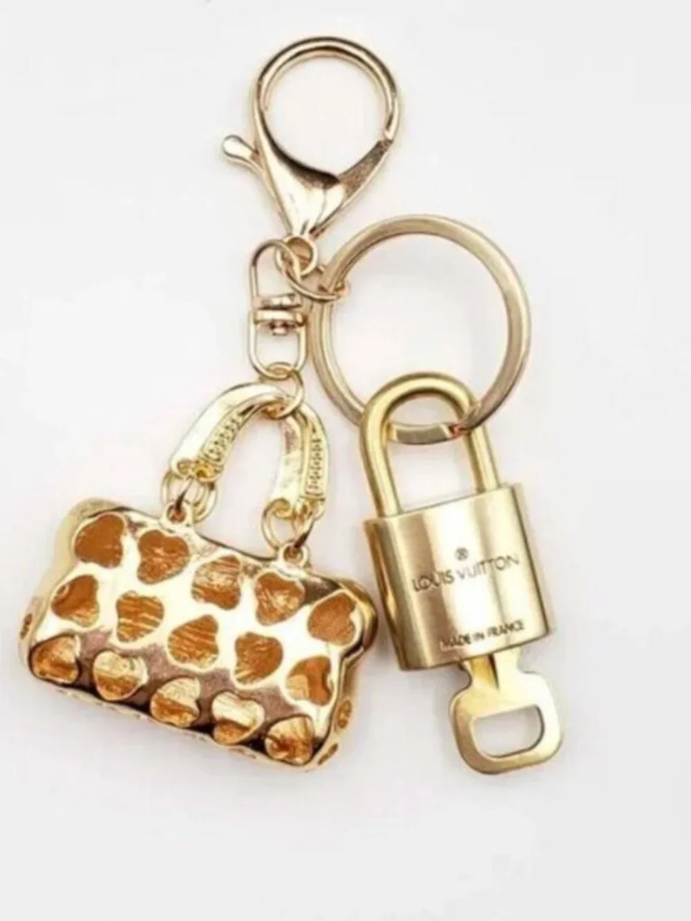 Authentic Louis Vuitton Gold Padlock 🔒 Key Set w/ Bag Charm